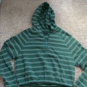 Green & white half zip up